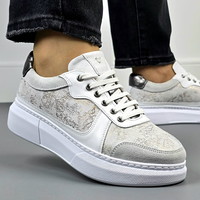 Шикозни дамски кецове от естествена кожа с модерна апликация от кожа на олекотено ходило с шита подметка