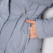 Cиньо дамско ватирано яке със сваляща качулка – стил и топлина за зимата