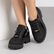 Черни дамски обувки от естествена кожа с ортопедична олекотена подметка и страничен цип – стил и комфорт всеки ден