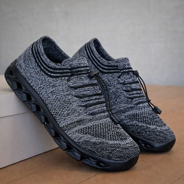 Mъжки сиви маратонки с ластични връзки и супер удобно ходило – комфорт през целия ден