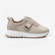 Бежови дамски кожени маратонки с велкро – удобство и стил за всеки ден