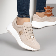 Бежови дамски маратонки от естествена кожа – комфорт през целия ден