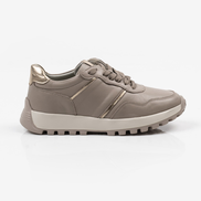 Бежово-сиви дамски спортни обувки от естествена кожа с ортопедично ходило