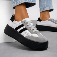 Бели дамски кожени кецове с перфорация и олекотена подметка – удобство и стил за всеки ден