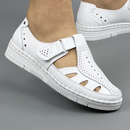 Бели ежедневни обувки от естествена кожа GZ4007 white