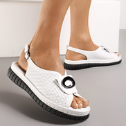 Бели сандали от естествена кожа GZ012 white