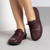 Бордо дамски обувки за всеки ден – шита подметка