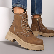 Дамски боти в кафяво с грайферна подметка – стил и комфорт