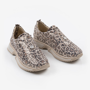 Дамски ежедневни обувки от естествена кожа с перфорация – леопарт