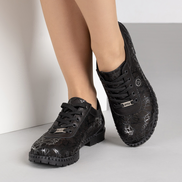 Дамски ежедневни обувки от естествена кожа с релефна подметка