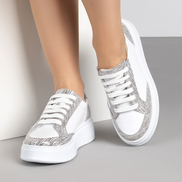 Дамски кецове от естествена кожа – бели