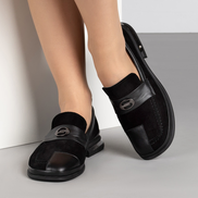 Дамски мокасини от естествена велур – черни