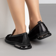 Дамски мокасини от естествена велур – черни