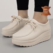 Дамски обувки Walkmaxx бежови от естествена кожа