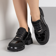 Дамски обувки от естествена кожа с ортопедична олекотена подметка и страничен цип