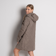 Дамско кафяво яке – водоустойчиво, ветрозащитно, със сваляща се качулка