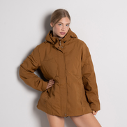 Дамско късо яке в кафяво – удобно и стилно, големи размери L–4XL