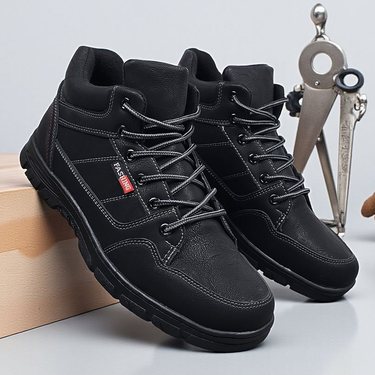 Ежедневни мъжки ватирани боти – черни, с връзки и олекотено ходило