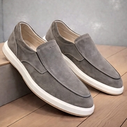 Елегантни мъжки мокасини сиви от естествена кожа – идеални за всеки ден