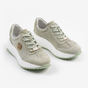 Зелени дамски маратонки от естествена кожа – комфорт през целия ден