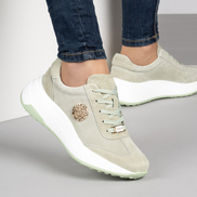 Зелени дамски маратонки от естествена кожа – комфорт през целия ден