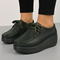 Зелени дамски обувки Walkmaxx  от естествена кожа