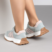 Зелени дамски спортни обувки от естествена кожа – ежедневен комфорт