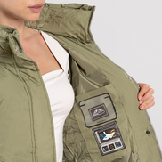 Зелено дамско зимно яке с качулка и връзки – модел Sдо2XL