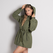 Зелено дамско спортно яке – зимно, водоустойчиво и топло, размери L–4XL