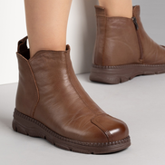 Кафяви дамски боти от естествена кожа GZ392-2 brovin