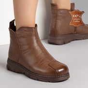 Кафяви дамски боти от естествена кожа GZ392-2 brovin