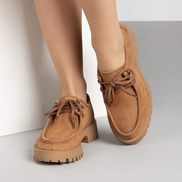 Кафяви дамски обувки от естествена кожа – ежедневен модел