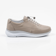 Кафяви дамски обувки от естествена кожа с ортопедична подметка