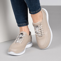 Кафяви дамски обувки от естествена кожа с ортопедична подметка