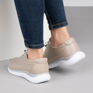 Кафяви дамски обувки от естествена кожа с ортопедична подметка