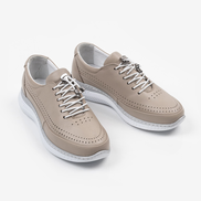 Кафяви дамски обувки от естествена кожа с ортопедична подметка