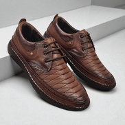 Кафяви мъжки обувки с връзки – естествена кожа