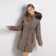 Кафяво дамско ватирано яке със сваляща качулка – стил и топлина за зимата