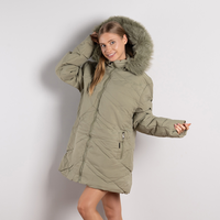 Модерно дамско яке 3XL–7XL – зелено ватирано, топло и удобно