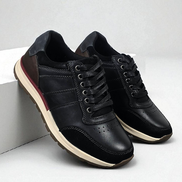 Мъжки спортно-ежедневни обувки – кожа, черни