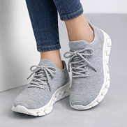 Сиви дамски маратонки с ластични връзки и супер удобно ходило – комфорт през целия ден