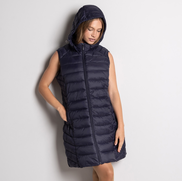 Син дамски елек с качулка – големи размери XXL–6XL