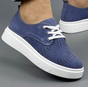 Сини спортни обувки от естествена кожа GZ115 blue