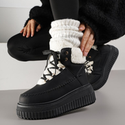 Черни дамски боти с топъл хастар и стабилна подметка – удобни, модерни и идеални за есента и зимата