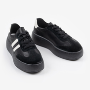 Черни дамски кожени кецове с перфорация и олекотена подметка – удобство и стил за всеки ден