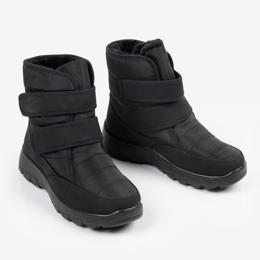 Черни дамски непромокаеми апрески на олекотено ходило  с велкро лепеники за корегиране K342-1 black