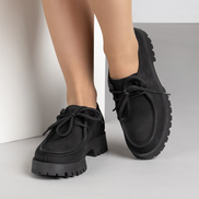 Черни дамски обувки от естествена кожа – ежедневен модел