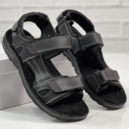 Черни сандали от естесвена кожа HM086-1