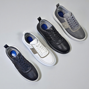 Черни мъжки кожени обувки с ортопедично ходило и шита олекотена подметка