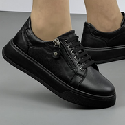 Черни  спортни обувки от естествена кожа 012 black